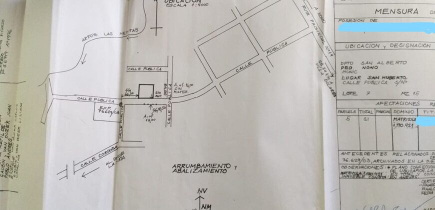 Terreno 2.471m2 en San Huberto, Nono