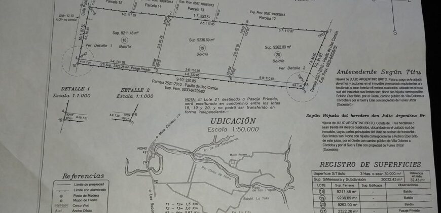 3 terrenos en Las Calles con impactantes vistas a las Altas Cumbres